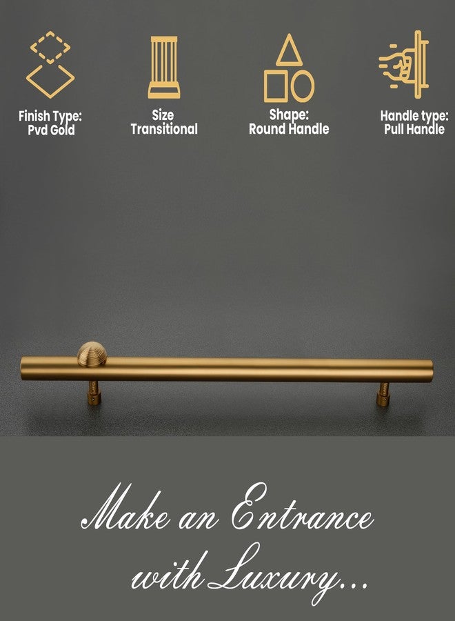 LAPO مقبض باب لابو شديد التحمل من الفولاذ المقاوم للصدأ 304، مقاس 36 بوصة، مطلي بالذهب بتقنية PVD، مناسب للأبواب الرئيسية | المسافة بين فتحتي المقبض 26 بوصة | ضمان 3 سنوات - عبوة من قطعة واحدة - Image 5